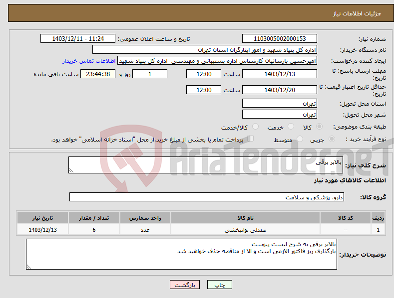 تصویر کوچک آگهی نیاز انتخاب تامین کننده-بالابر برقی