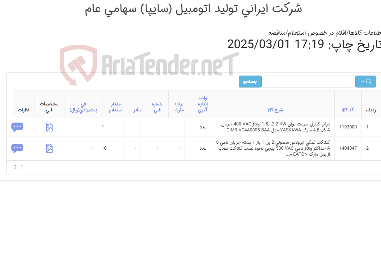 تصویر کوچک آگهی درایو کنترل/تابلو برق/ کنتاکت کمکی