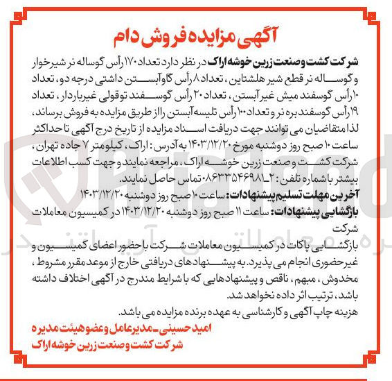 تصویر کوچک آگهی  تعداد ۱۰ رأس گوسفند میش غیر آبستن