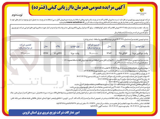 تصویر کوچک آگهی فروش 1000 کیلوگرم کابل مسی اسقاط