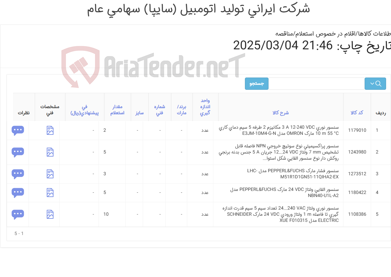 تصویر کوچک آگهی سنسور نوری و القایی
