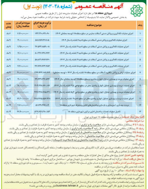 تصویر کوچک آگهی تکمیل عملیات احداث ساختمان اداری مرکزی شهرداری منطقه