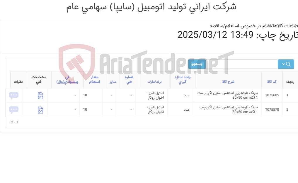 تصویر کوچک آگهی 20 عدد سینک ظرفشویی (مطابق اطلاعات )