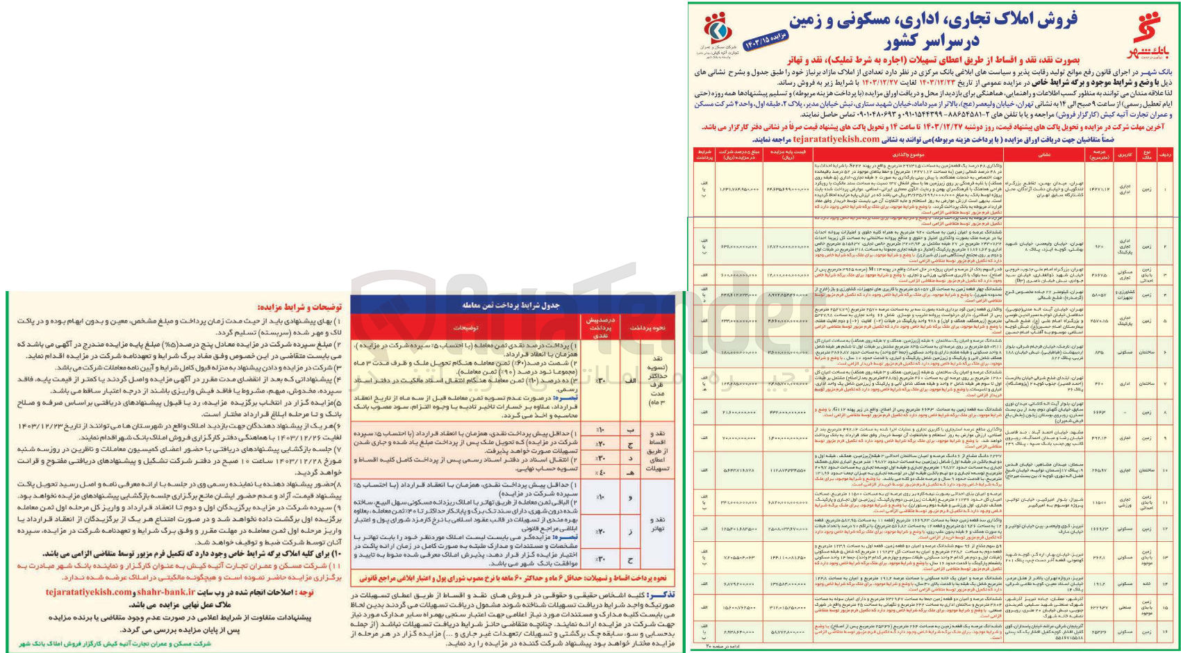 تصویر کوچک آگهی فروش املاک تجاری اداری مسکونی و زمین