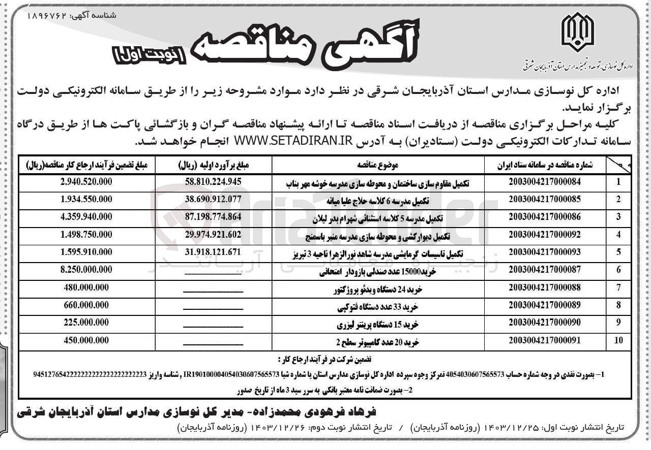 تصویر کوچک آگهی خرید 15000 عدد صندلی بازودار امتحانی