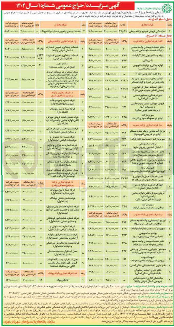 تصویر کوچک آگهی فروش غرف تجاری مستقر در پایانه های مسافری در 64 ردیف