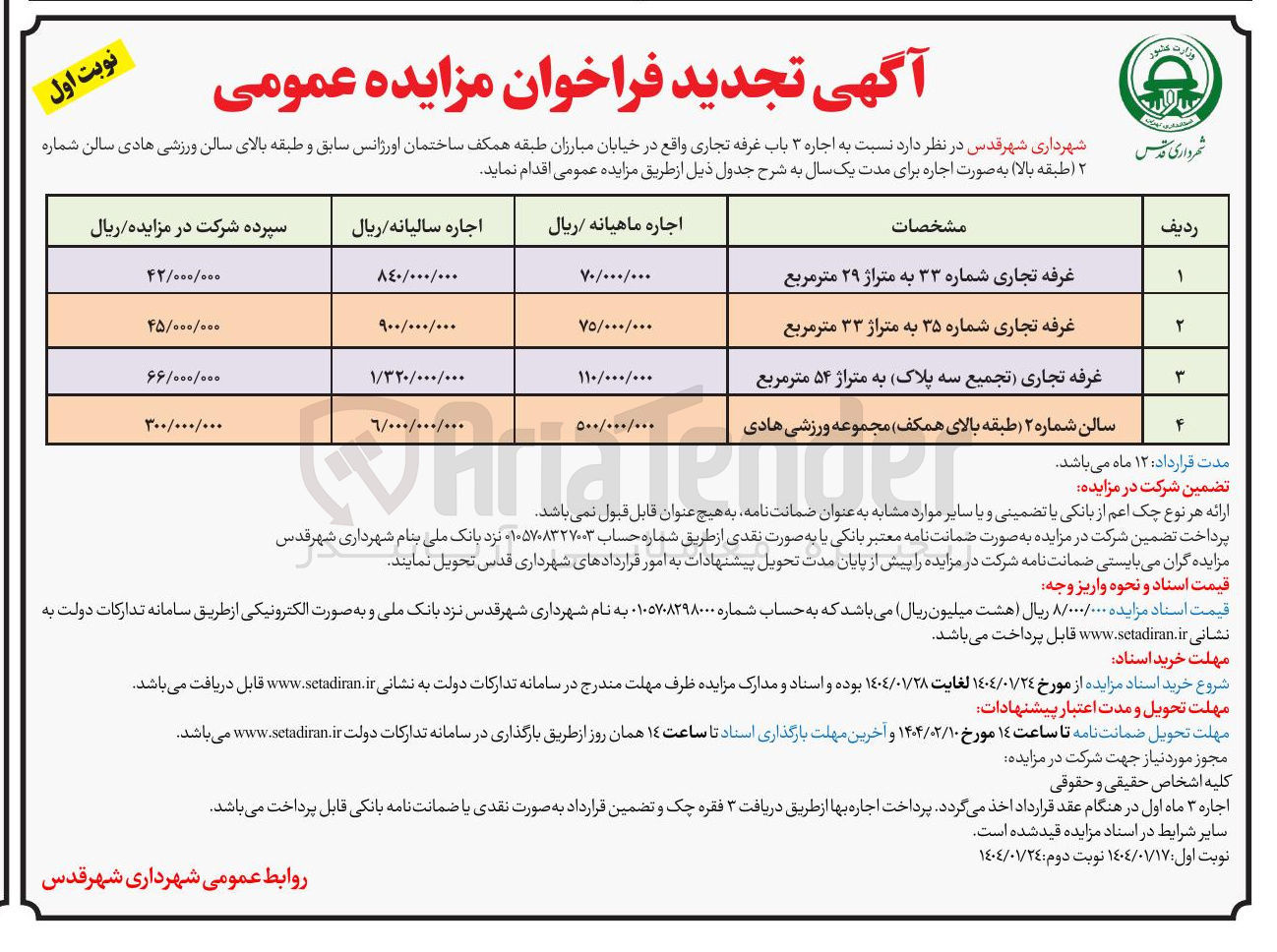 تصویر کوچک آگهی اجاره ۳ باب غرفه تجاری