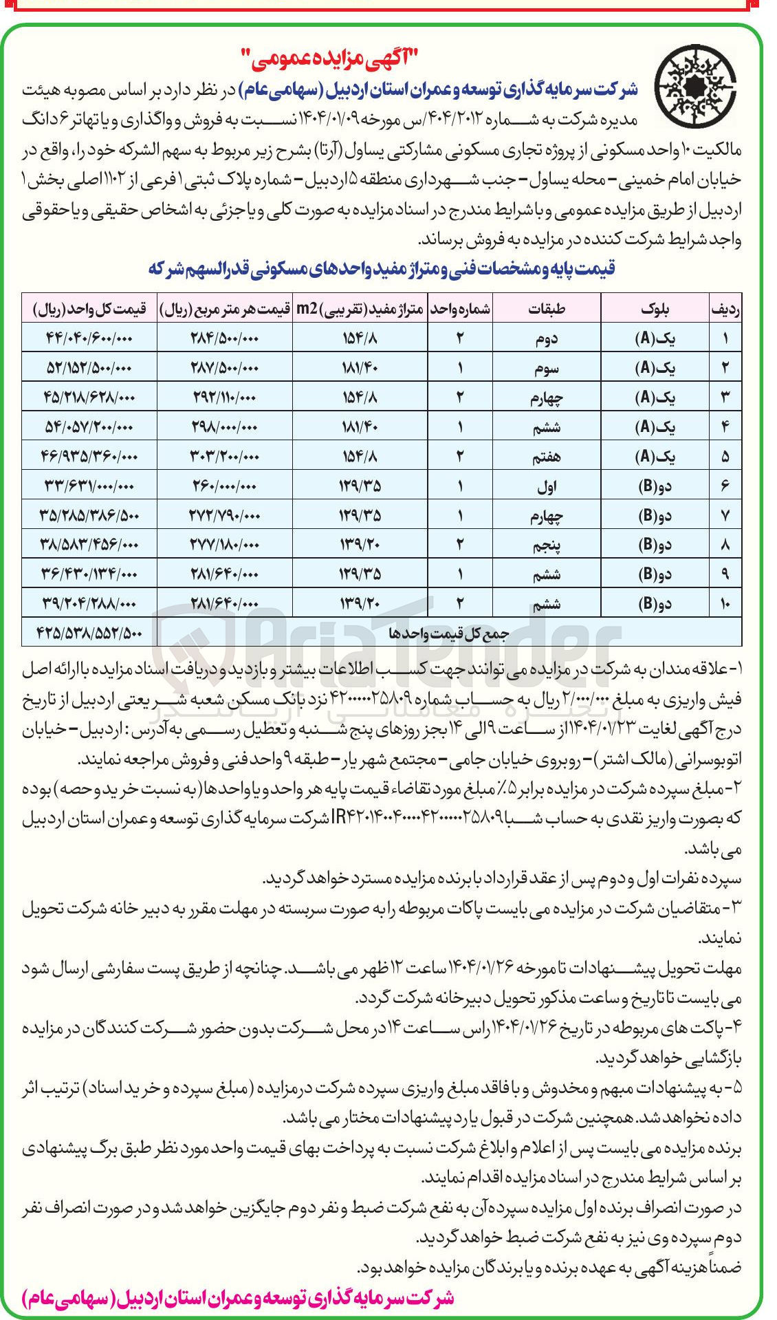 تصویر کوچک آگهی فروش و واگذاری و یا تهاتر ۶ دانگ مالکیت ۱۰ واحد مسکونی از پروژه تجاری مسکونی مشارکتی یساول