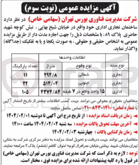 تصویر کوچک آگهی اجاره ساختمان تجاری اداری