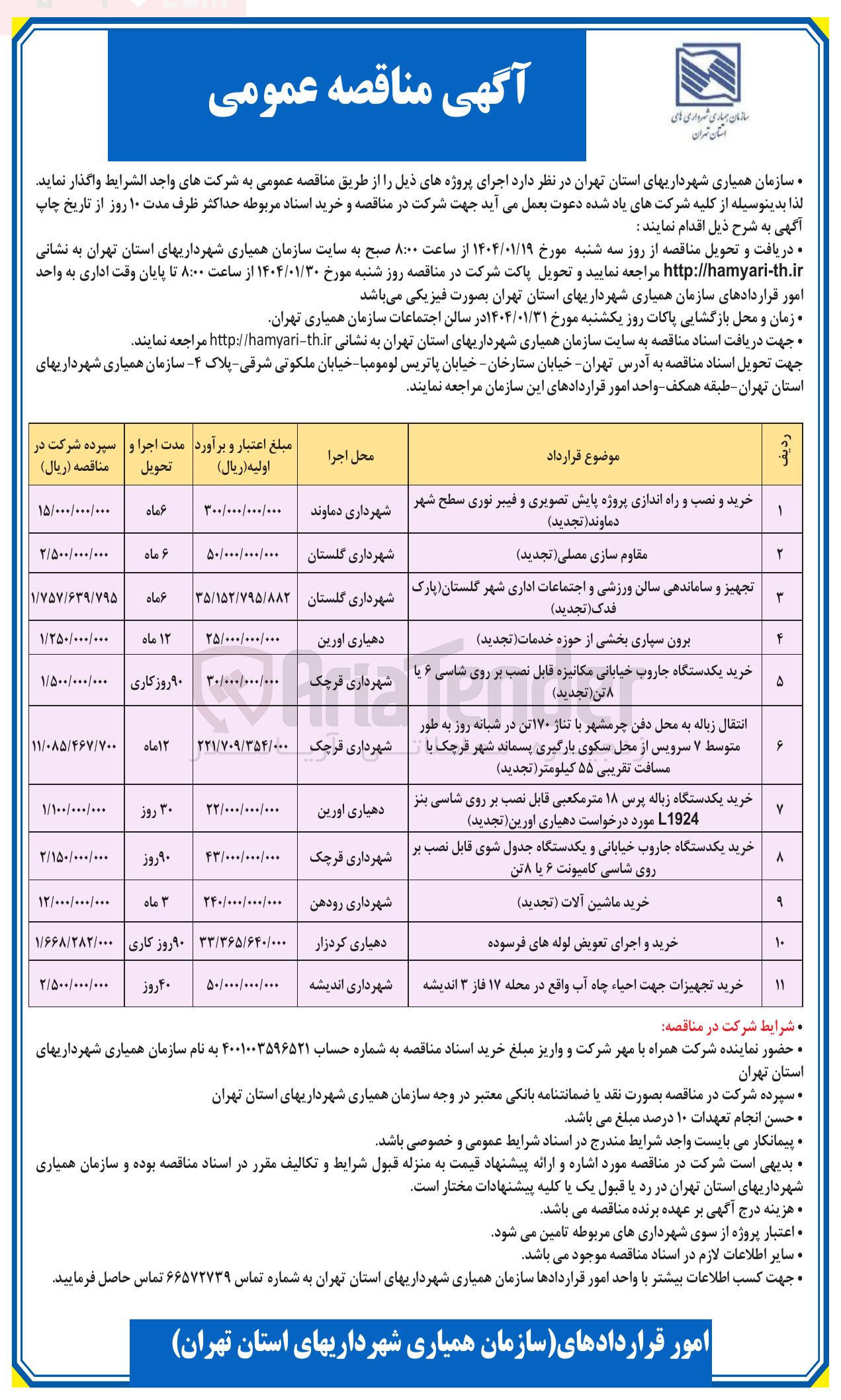 تصویر کوچک آگهی خرید تجهیزات جهت احیاء چاه آب