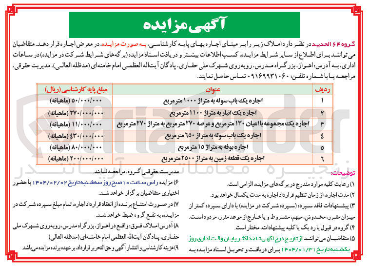 تصویر کوچک آگهی اجاره یک انبار به متراژ ۱۱۰۰ متر مربع 

