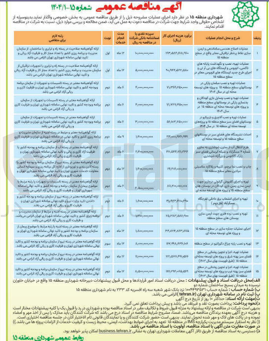 تصویر کوچک آگهی تهیه و اجرای انشعابات برق داخلی تفرجگاه مسگر آباد (فاز 2)