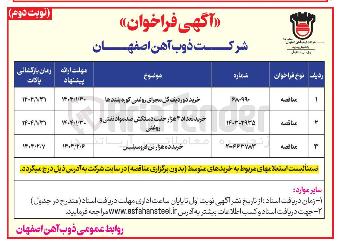 تصویر کوچک آگهی خرید تعداد ۴ هزار جفت دستکش ضد مواد نفتی و روغنی