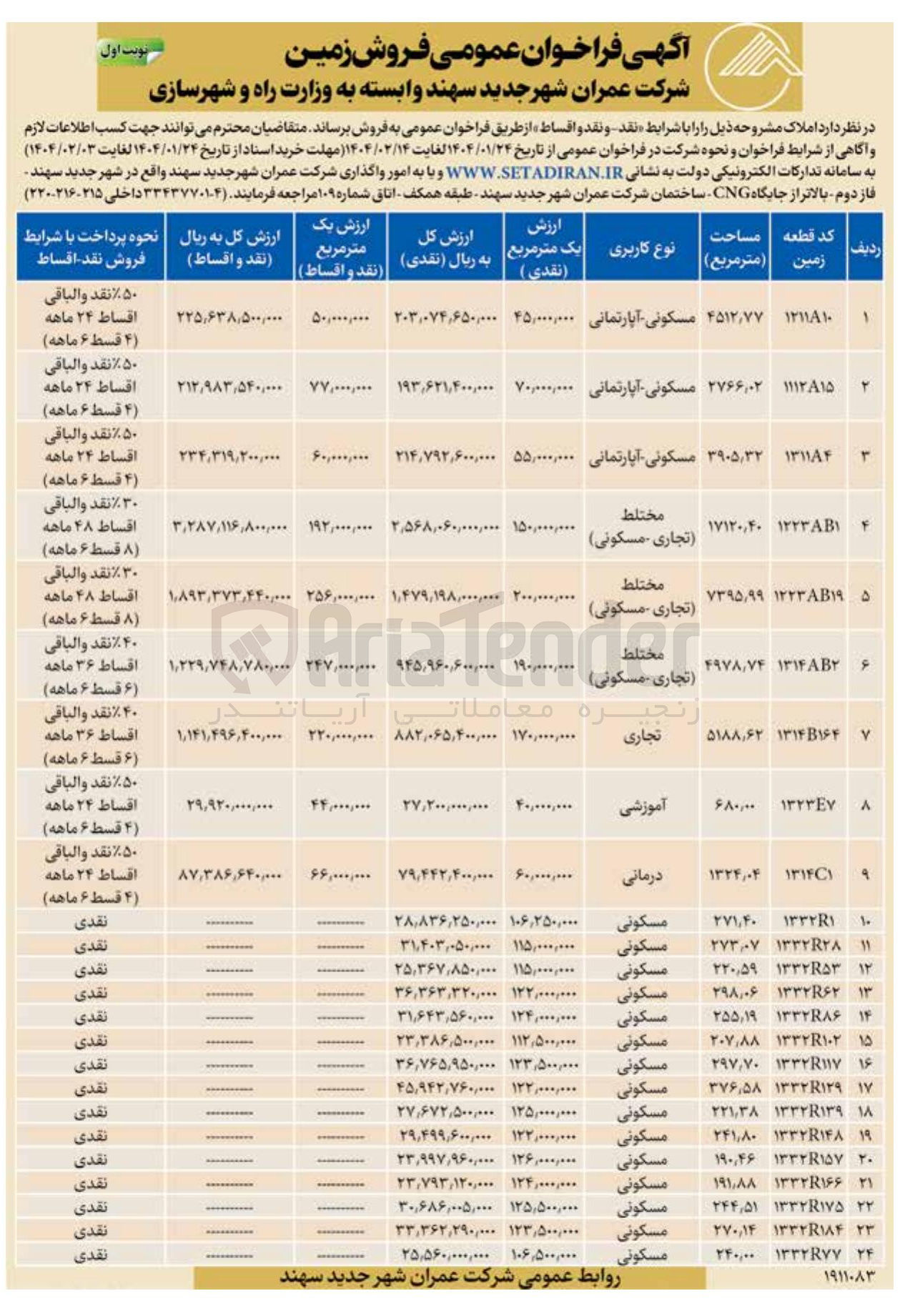 تصویر کوچک آگهی فروش زمین 

