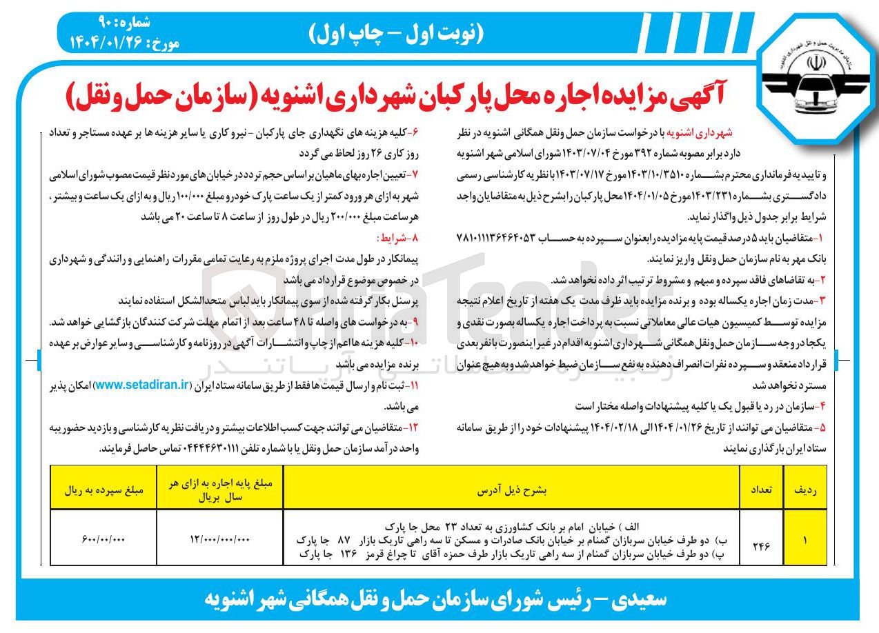 تصویر کوچک آگهی  اجاره محل پارکبان