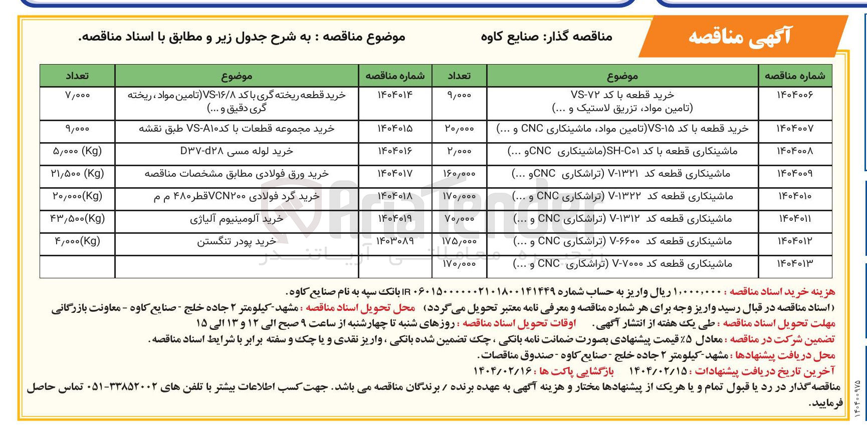 تصویر کوچک آگهی خرید آلومینیوم آلیاژی 