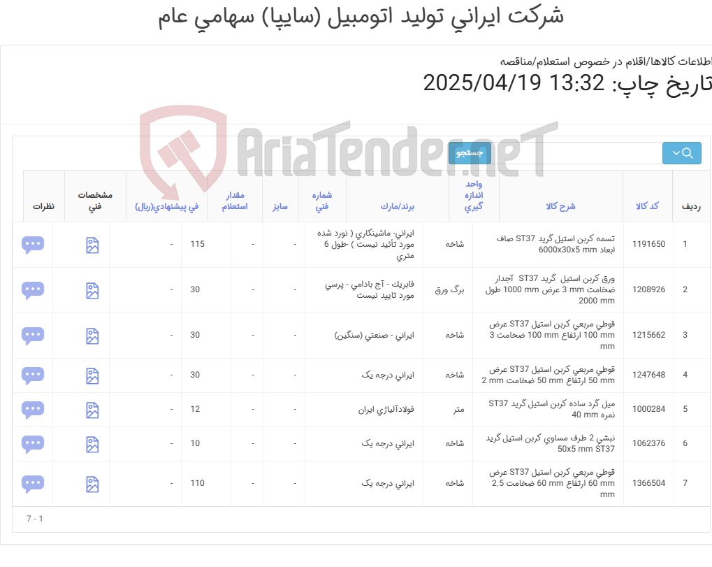 تصویر کوچک آگهی ورق- قوطی - نبشی- تسمه