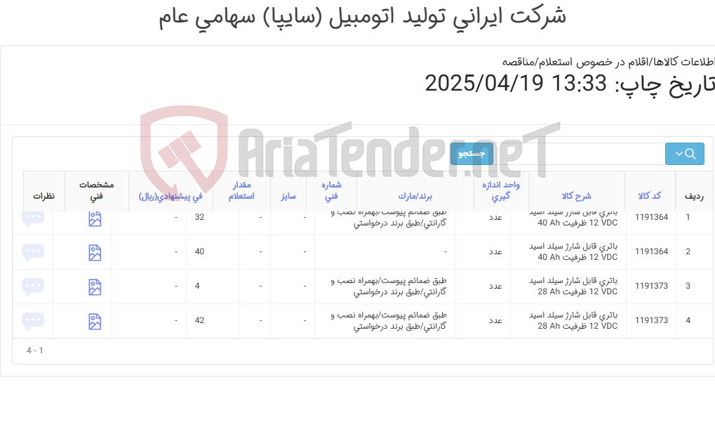 تصویر کوچک آگهی 2آیتم باتری upsطبق ضمائم پیوست(بهمراه گارانتی/ضد حریق