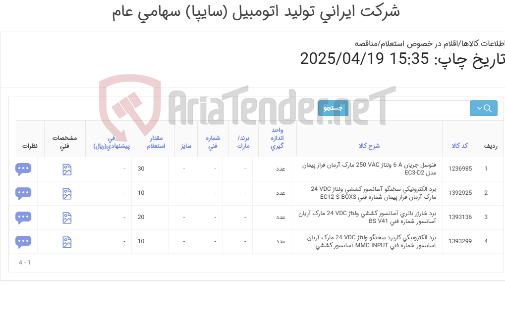 تصویر کوچک آگهی 4آیتم(اقلام اسانسور) برد الکترونیکی و برد شارژر باتری و فتوسل