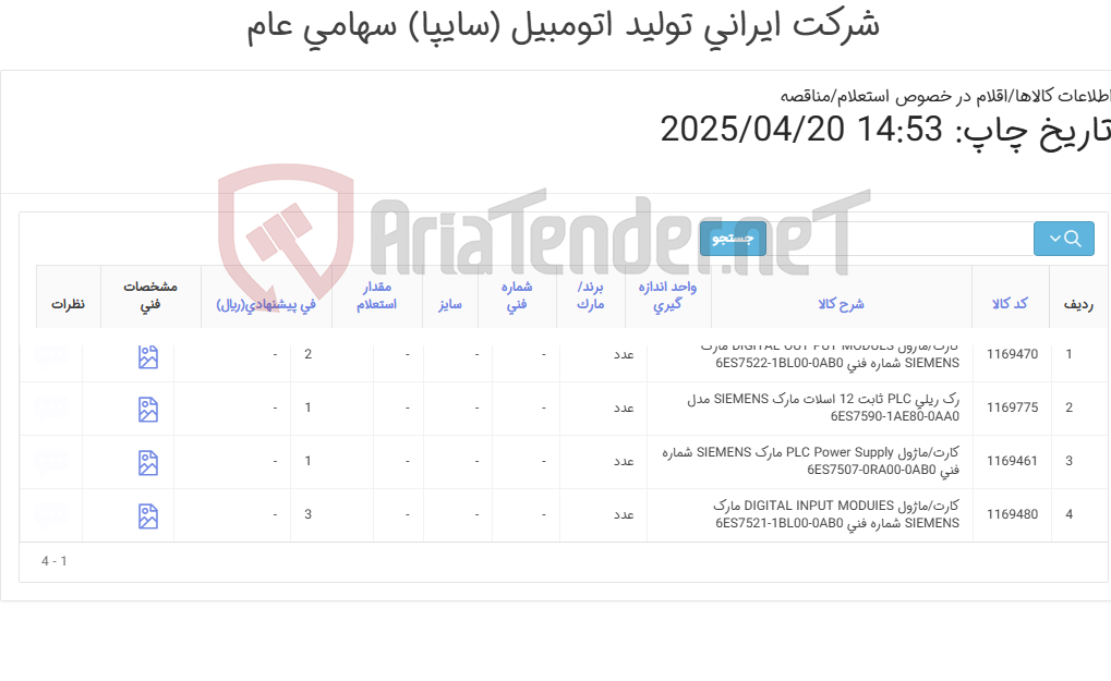 تصویر کوچک آگهی کارت ماژول و رک ریلی