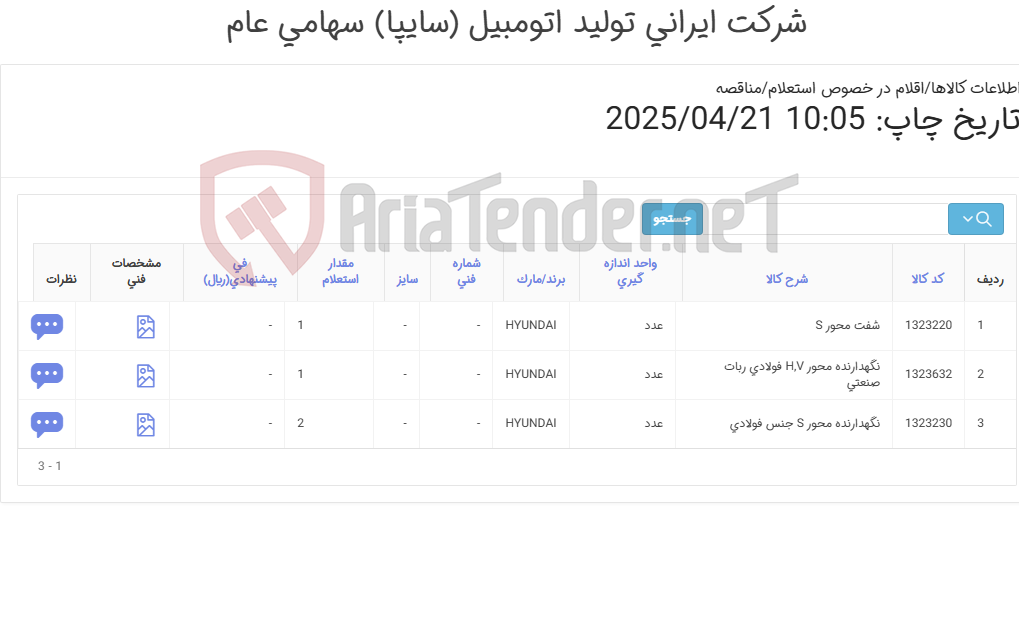 تصویر کوچک آگهی تامین سه ردیف شفت و نگهدارنده های ربات صنعتی