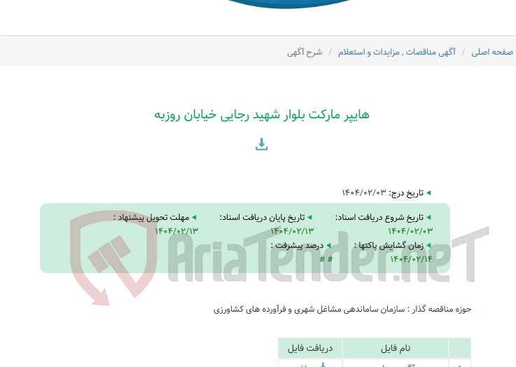 تصویر کوچک آگهی هایپر مارکت بلوار شهید رجایی خیابان روزبه