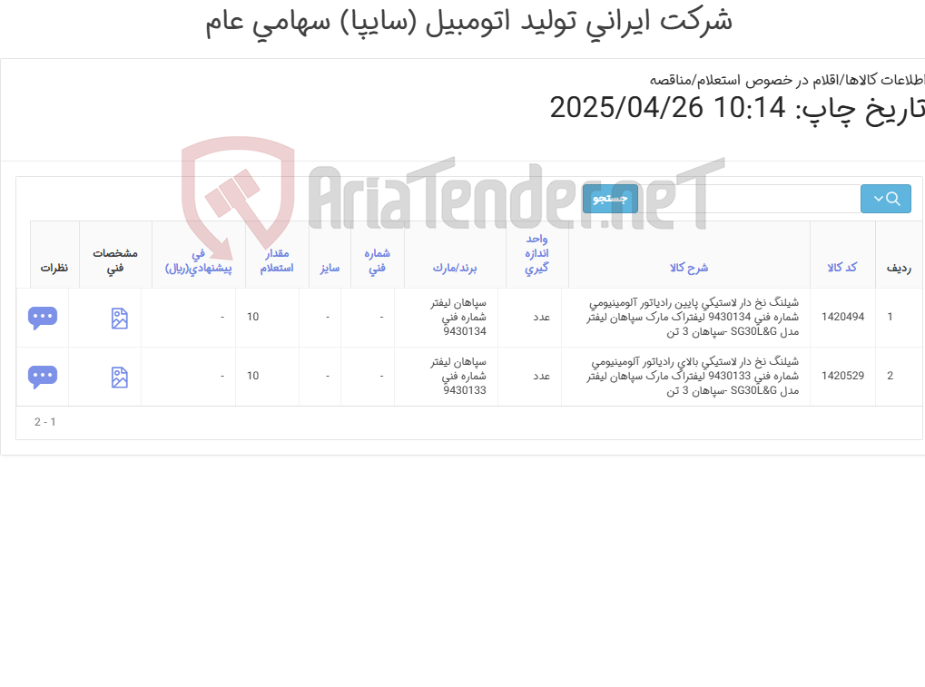 تصویر کوچک آگهی شیلنگ نخ دار سپاهان 3 تن