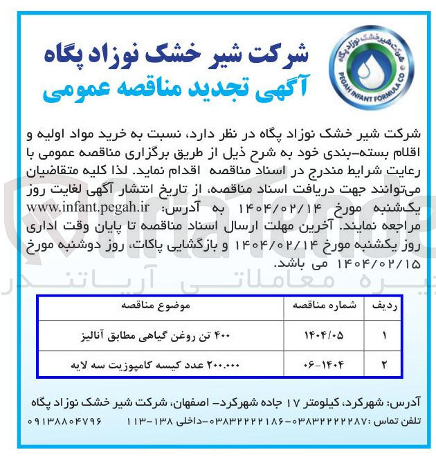 تصویر کوچک آگهی ۲۰۰.۰۰۰ عدد کیسه کامپوزیت سه لایه 
