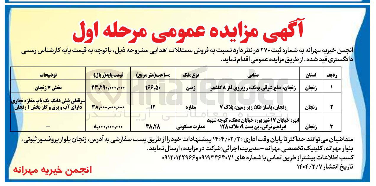 تصویر کوچک آگهی فروش مستغلات در 3 ردیف با کاربری مسکونی .و تجاری 