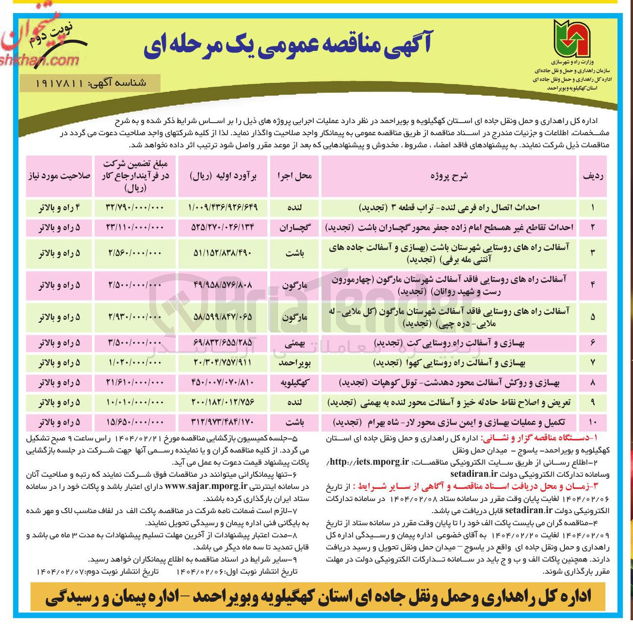 تصویر کوچک آگهی بهسازی و آسفالت راه روستایی کهوا ( تجدید ) 
