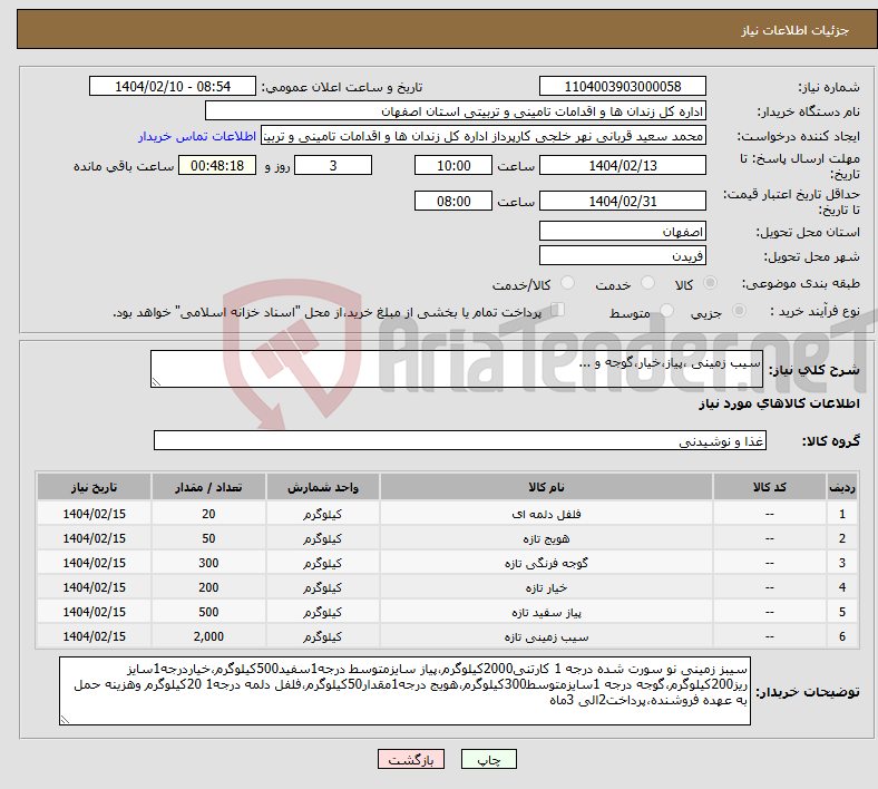 تصویر کوچک آگهی نیاز انتخاب تامین کننده-سیب زمینی ،پیاز،خیار،گوجه و ...
