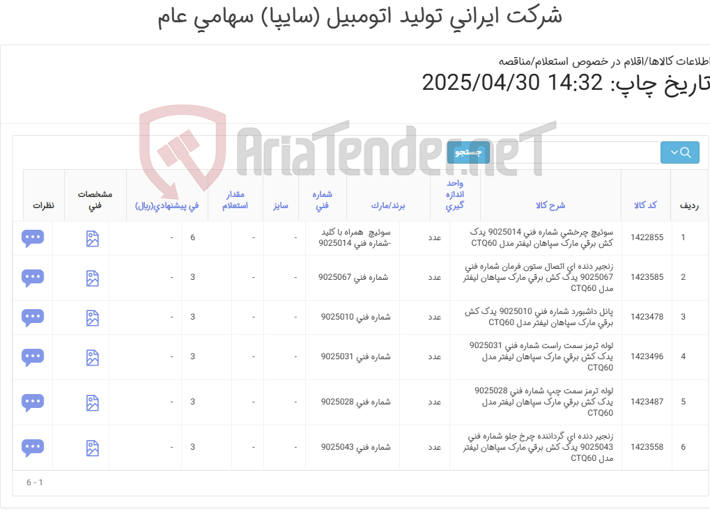 تصویر کوچک آگهی لوازم یدکی یدک کش سپاهان