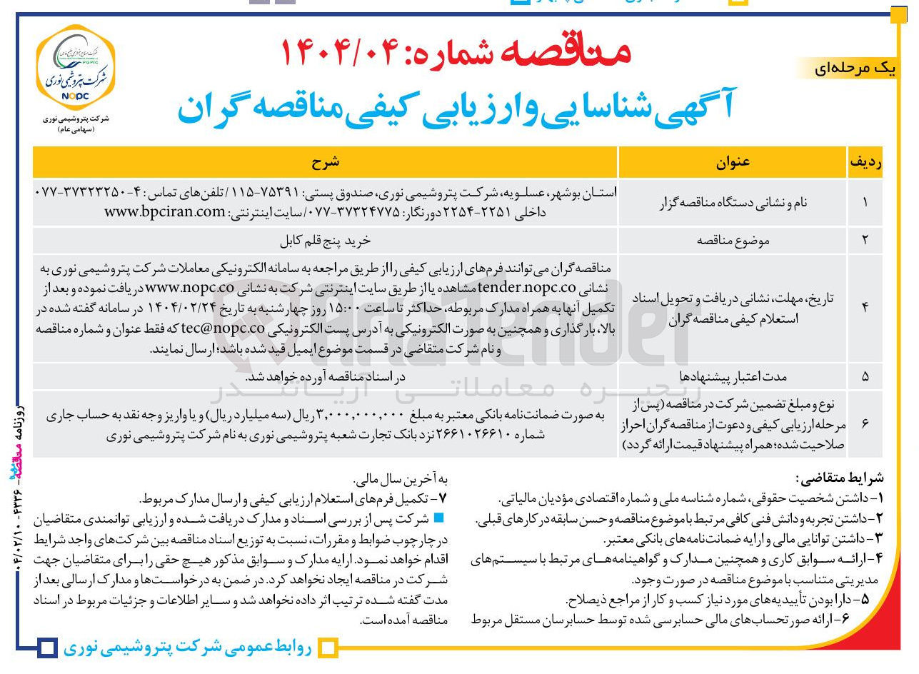 تصویر کوچک آگهی خرید پنج قلم کابل 