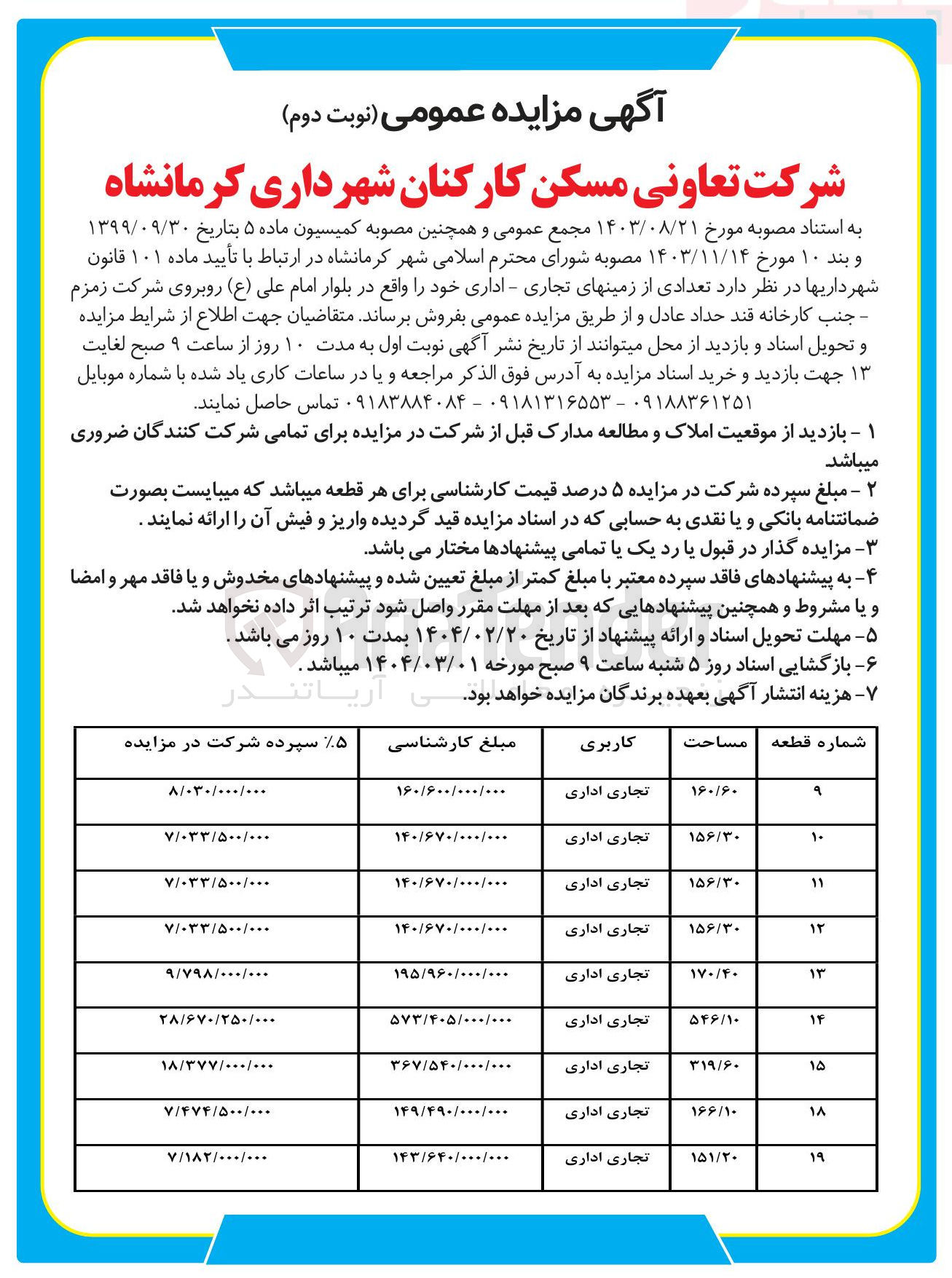 تصویر کوچک آگهی تعدادی از زمینهای تجاری - اداری