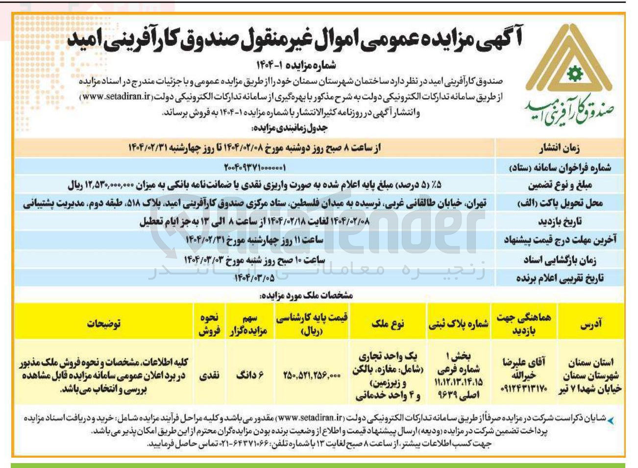 تصویر کوچک آگهی فروش یک واحد تجاری
