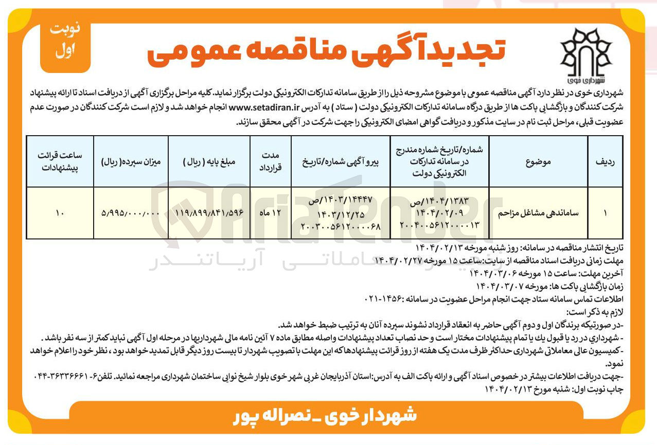 تصویر کوچک آگهی ساماندهی مشاغل مزاحم
