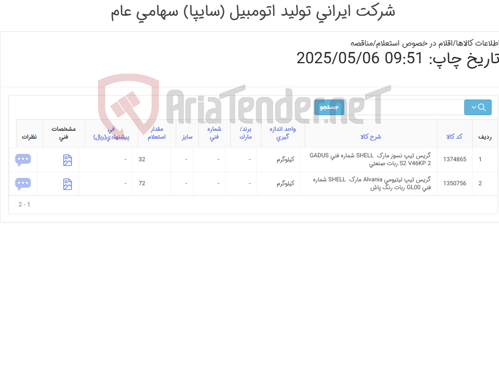 تصویر کوچک آگهی گریس و روغن ‎SHELL