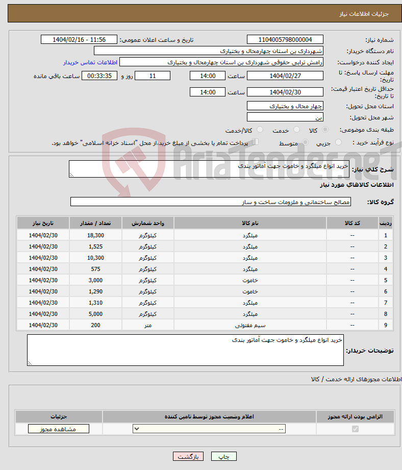 تصویر کوچک آگهی نیاز انتخاب تامین کننده-خرید انواع میلگرد و خاموت جهت آماتور بندی