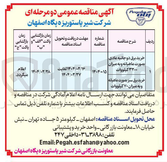 تصویر کوچک آگهی خرید برق سبز بصورت ماهیانه و به میزان ۷۰ کیلووات 