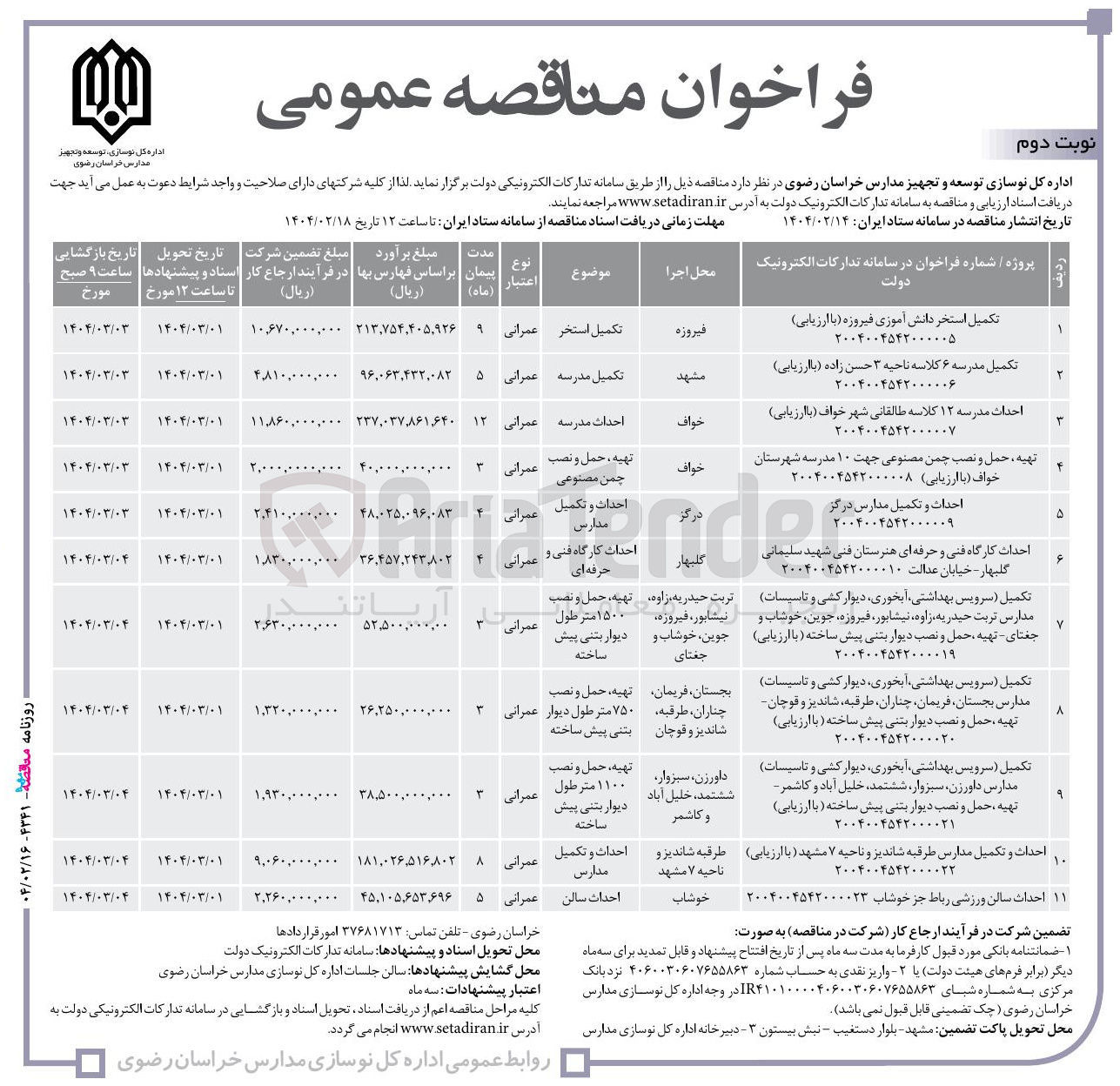 تصویر کوچک آگهی تکمیل ( سرویس بهداشتی آبخوری دیوار کشی و تاسیسات) تهیه ، حمل و نصب دیوار بتنی پیش ساخته 
