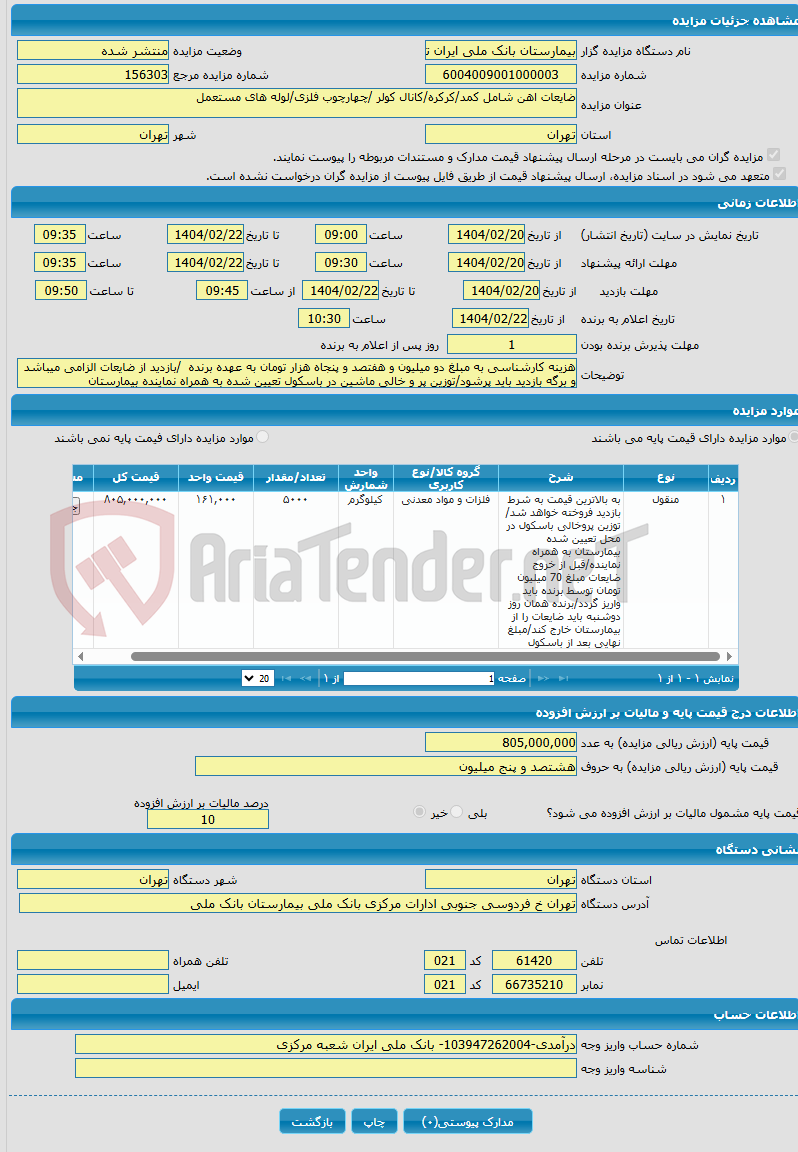 تصویر کوچک آگهی ضایعات اهن شامل کمد/کرکره/کانال کولر /چهارچوب فلزی/لوله های مستعمل
