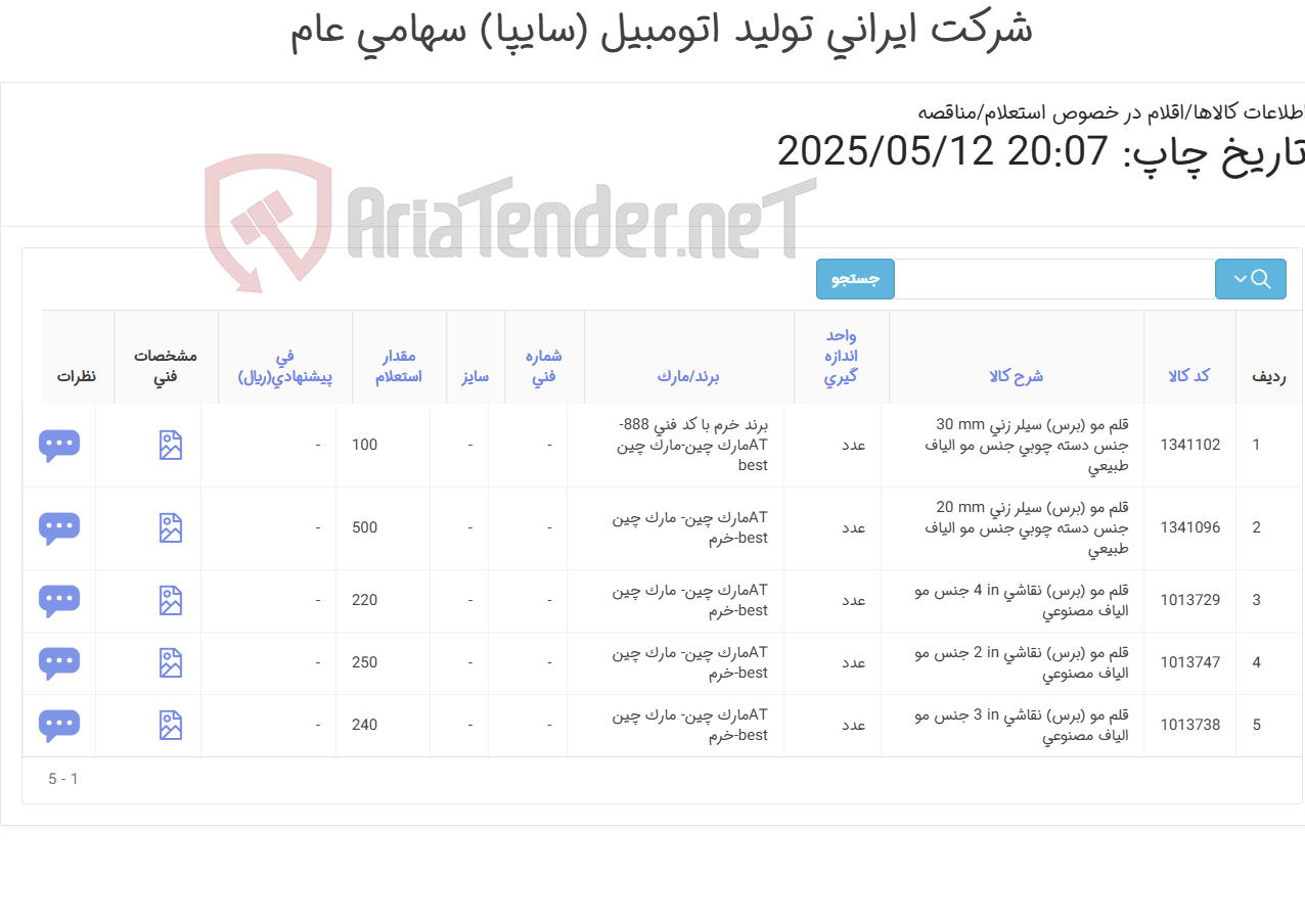 تصویر کوچک آگهی قلم مو