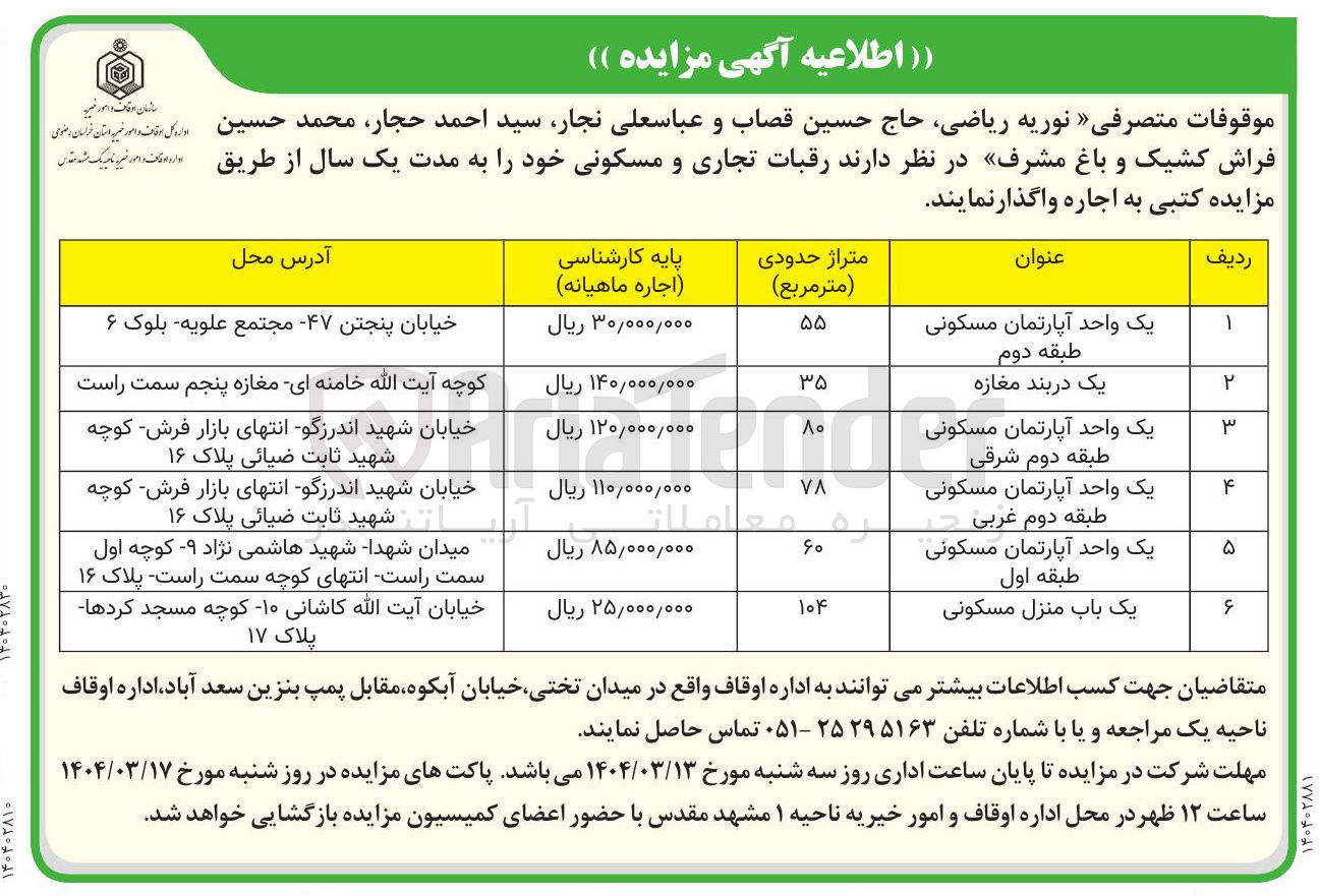 تصویر کوچک آگهی اجاره املاک