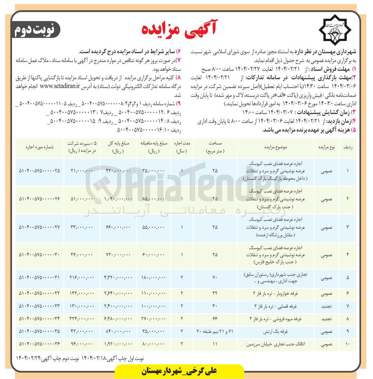 تصویر کوچک آگهی اجاره غرفه میوه فروشی - تره بار فاز ۲ 