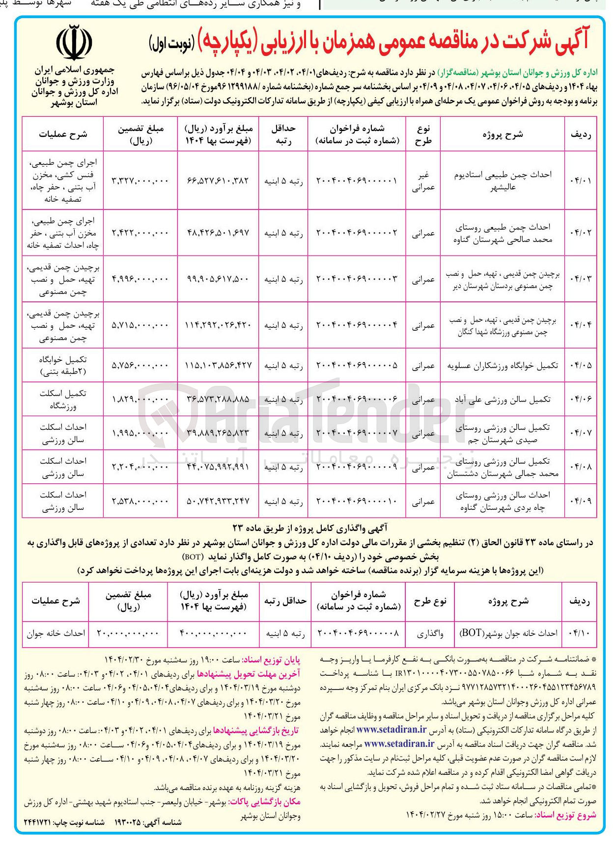 تصویر کوچک آگهی احداث چمن طبیعی