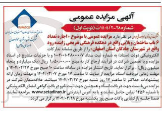تصویر کوچک آگهی  اجاره تعداد باب ساختمان ویلایی