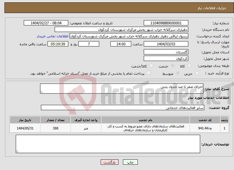 تصویر کوچک آگهی نیاز انتخاب تامین کننده-اجرای صفر تا صد جدول بتنی
