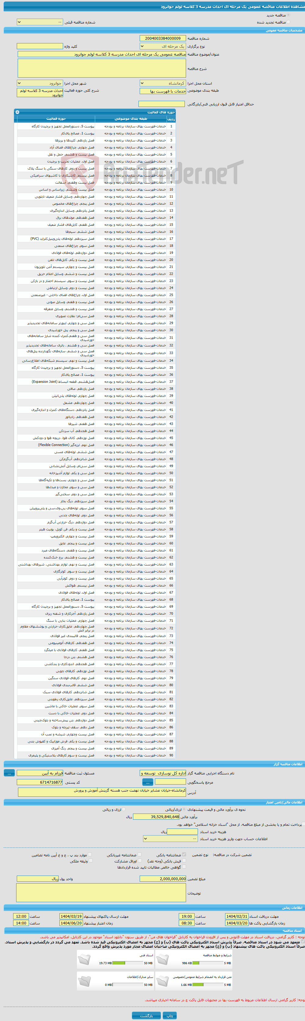 تصویر کوچک آگهی مناقصه عمومی یک مرحله ای احداث مدرسه 3 کلاسه لولم جوانرود