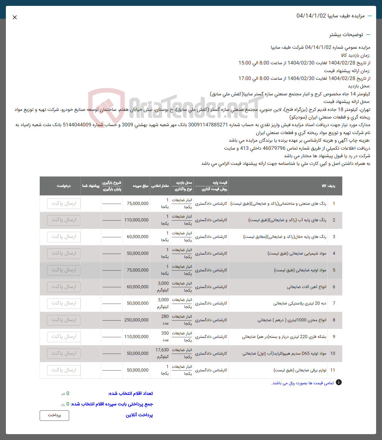 تصویر کوچک آگهی 10 مواد اولیه D65 سدیم هیپوکلراید ( آب ژاول ) ضایعاتی 
