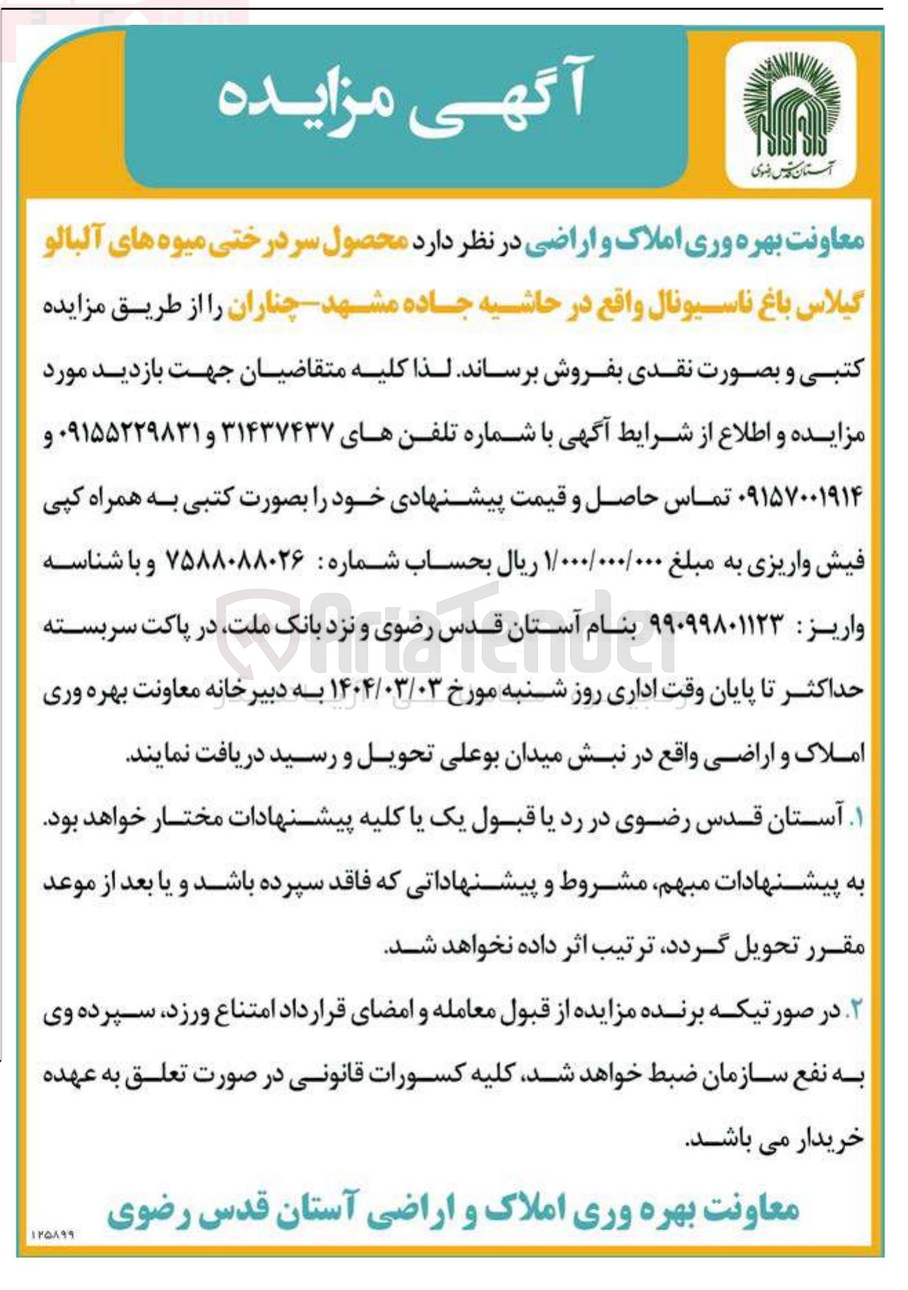 تصویر کوچک آگهی محصول سر درختی میوه های آلبالو گیلاس باغ 